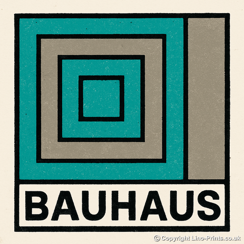 Bauhaus Design Linoprint-Style Art (c420)