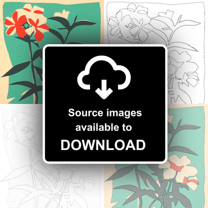 Phlox Linoprint-Style Art (1670-1)