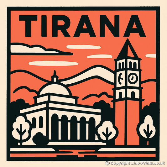 Cities Linoprint-Style Art (c71)