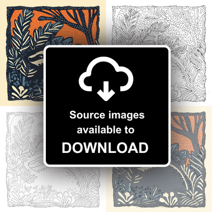 Cute Baby Badger Linoprint-Style Art (43-2)