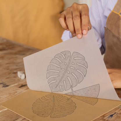 Flowers and Plants Linoprint-Style Art (c511)
