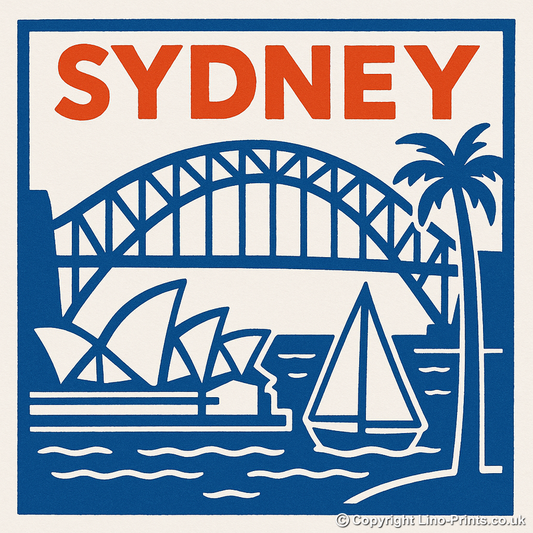 Cities Linoprint-Style Art (c81)