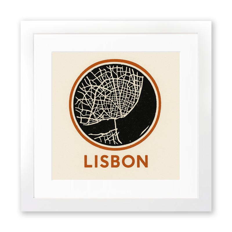 Maps Linoprint-Style Art (c36)