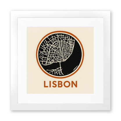 Maps Linoprint-Style Art (c36)