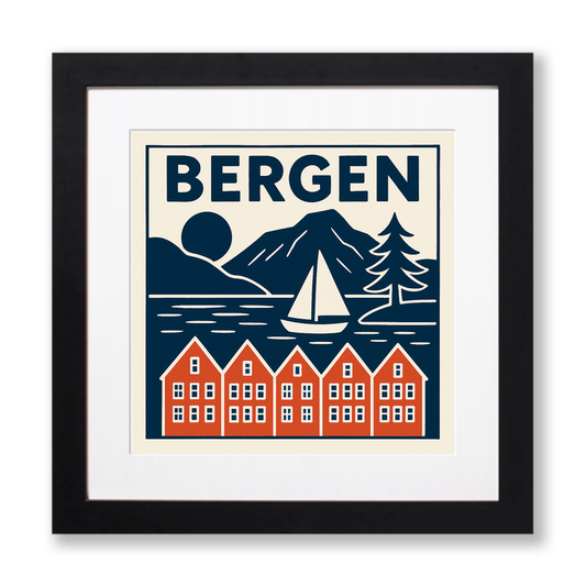 Cities Linoprint-Style Art (c235)