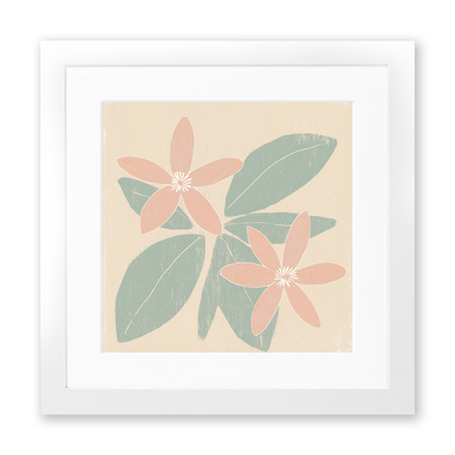 Passionflower Linoprint-Style Art (1536-1)