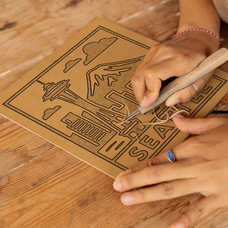 Cities Linoprint-Style Art (c93)