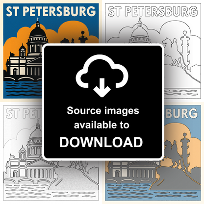 Cities Linoprint-Style Art (c84)