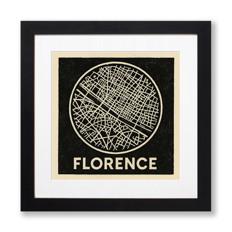 Maps Linoprint-Style Art (c24)
