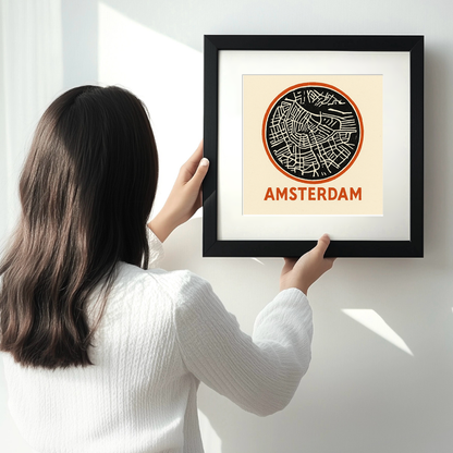 Maps Linoprint-Style Art (c35)
