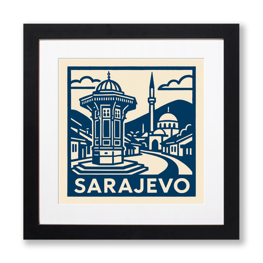 Cities Linoprint-Style Art (c95)