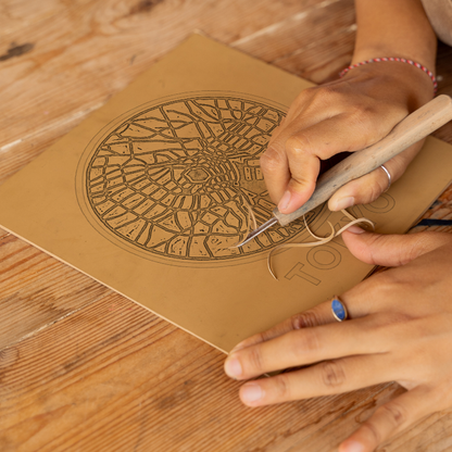 Maps Linoprint-Style Art (c44)