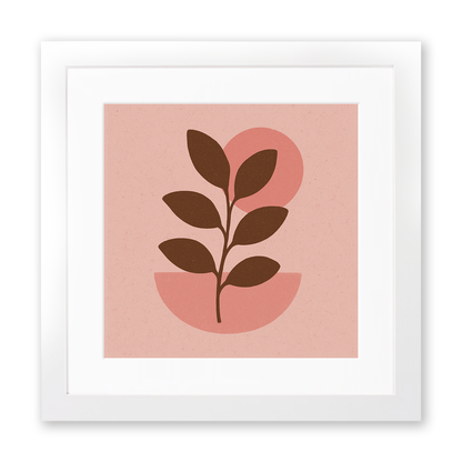 Flowers and Plants Linoprint-Style Art (c494)