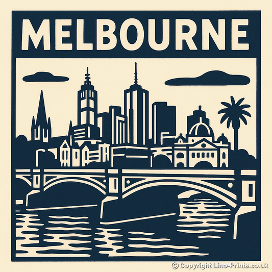 Cities Linoprint-Style Art (c147)