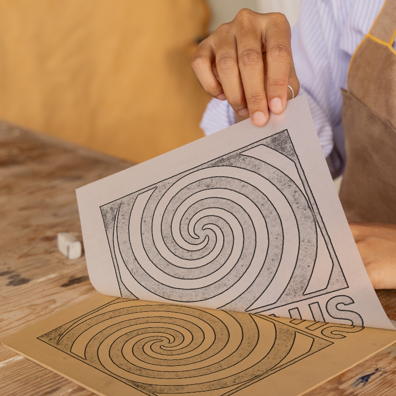 Bauhaus Design Linoprint-Style Art (c446)