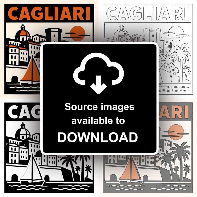Cities Linoprint-Style Art (c222)