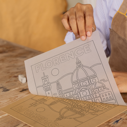 Cities Linoprint-Style Art (c195)