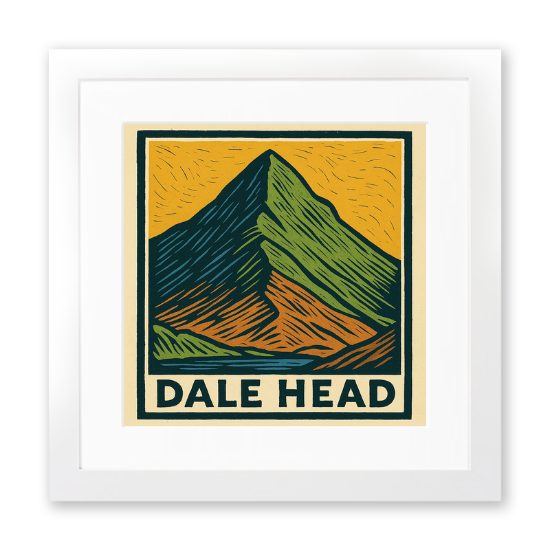 Mountains Linoprint-Style Art (c373)
