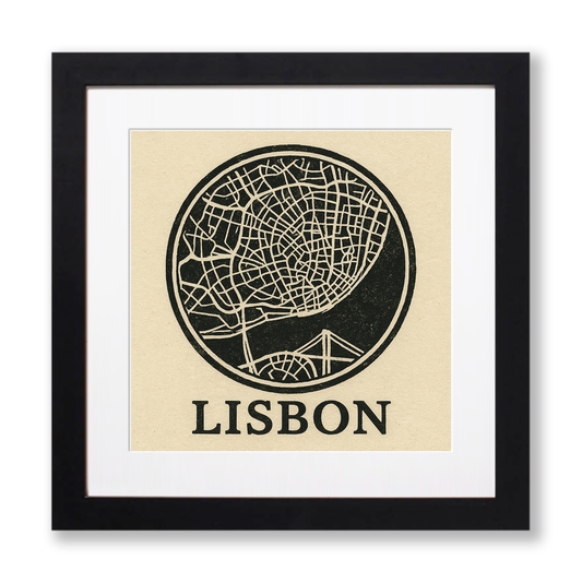 Maps Linoprint-Style Art (c25)