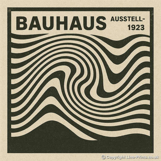 Bauhaus Design Linoprint-Style Art (c434)