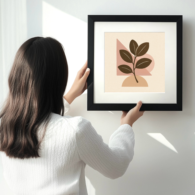 Flowers and Plants Linoprint-Style Art (c495)
