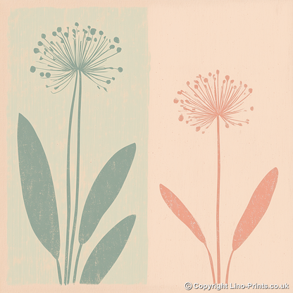 Allium Linoprint-Style Art (1496-1)