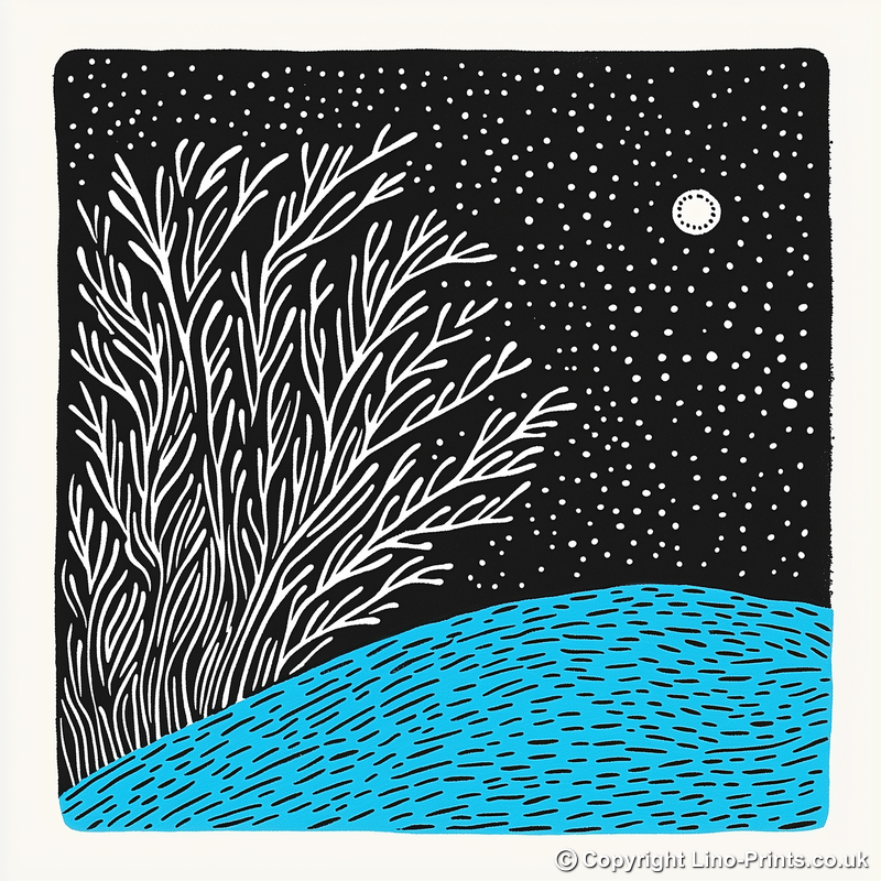 Fractal-inspired Linoprint-Style Art (538-1)