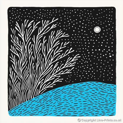 Fractal-inspired Linoprint-Style Art (538-1)