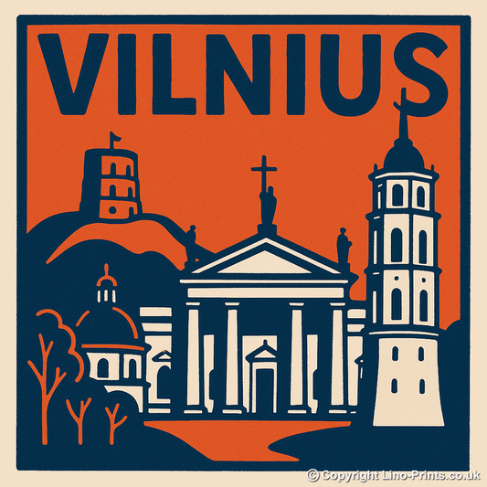 Cities Linoprint-Style Art (c59)