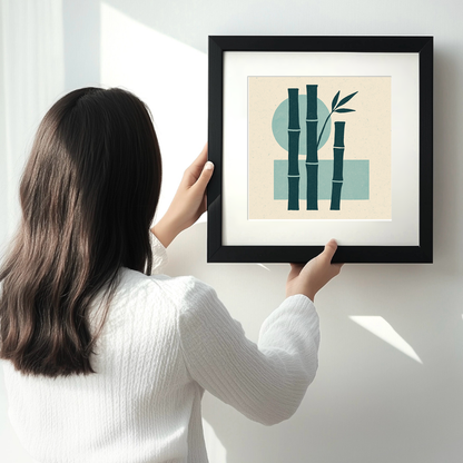 Flowers and Plants Linoprint-Style Art (c503)