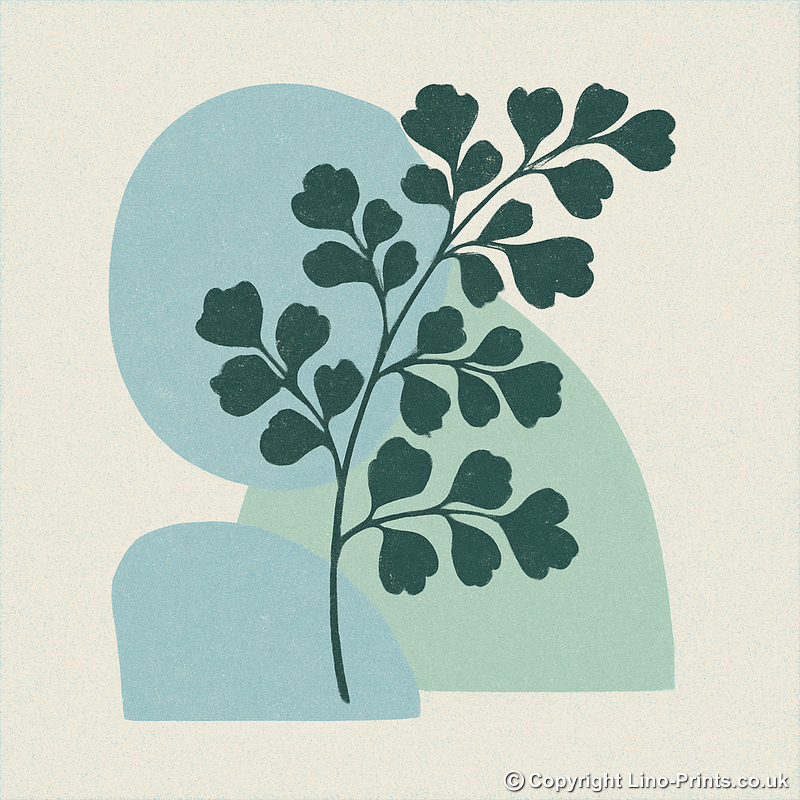 Flowers and Plants Linoprint-Style Art (c505)