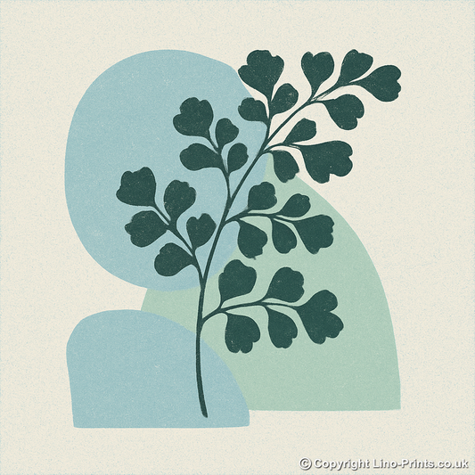Flowers and Plants Linoprint-Style Art (c505)