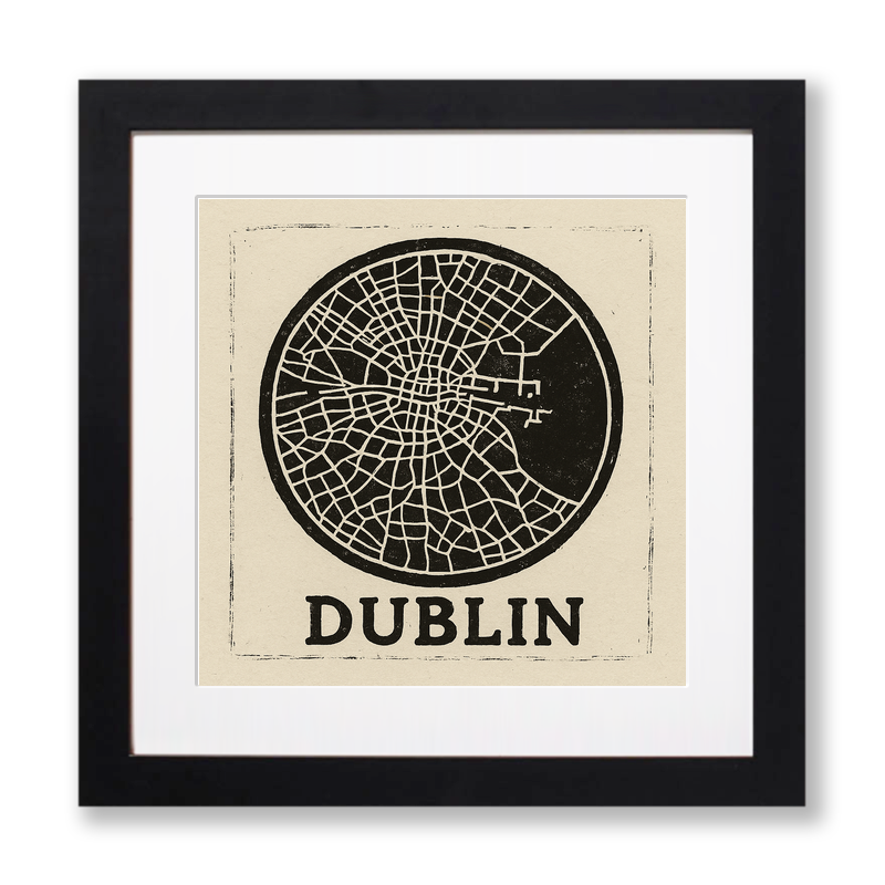 Maps Linoprint-Style Art (c31)