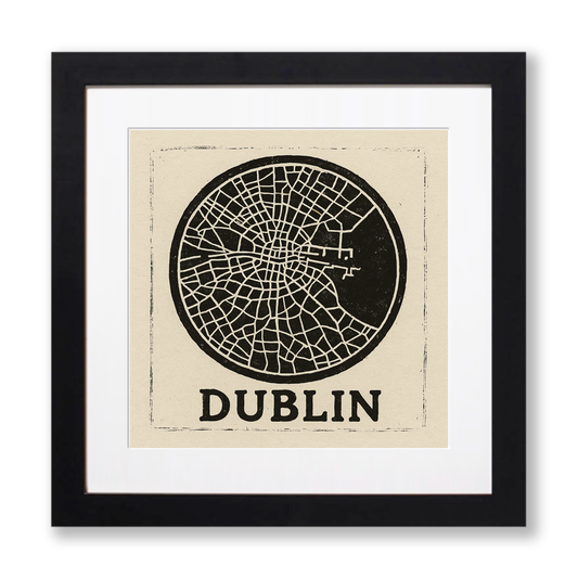 Maps Linoprint-Style Art (c31)