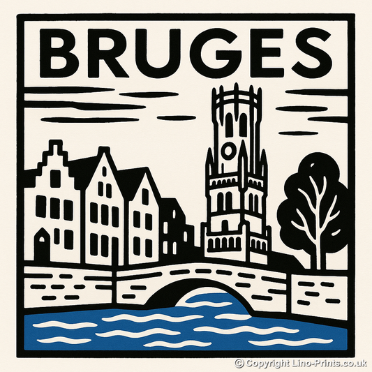 Cities Linoprint-Style Art (c226)