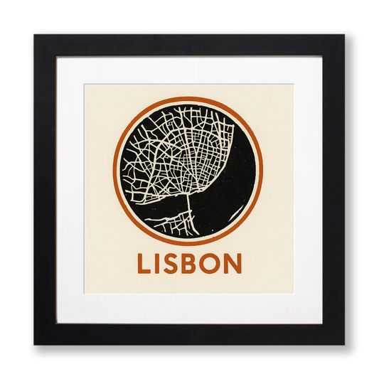 Maps Linoprint-Style Art (c36)