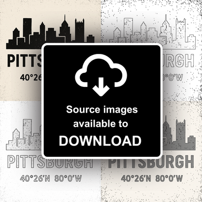 Place Coordinates Linoprint-Style Art (c313)