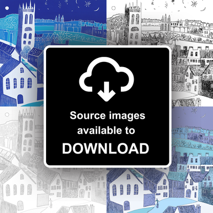 Lincoln Cathedral Linoprint-Style Art (856-1)