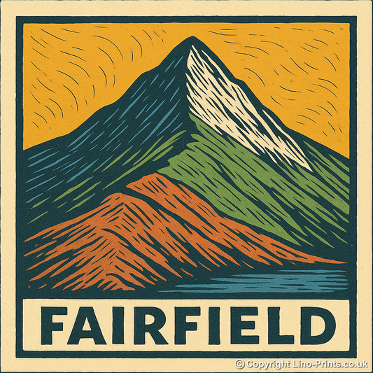 Mountains Linoprint-Style Art (c376)