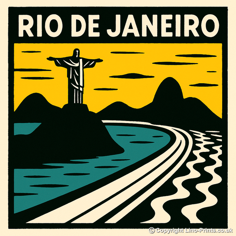 Cities Linoprint-Style Art (c106)