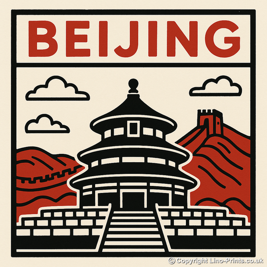 Cities Linoprint-Style Art (c237)