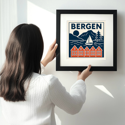 Cities Linoprint-Style Art (c235)