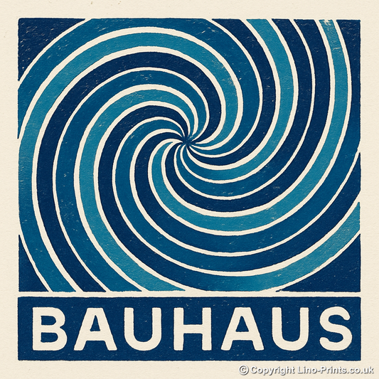 Bauhaus Design Linoprint-Style Art (c440)