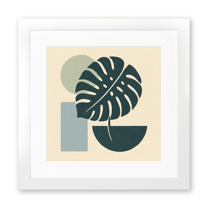 Flowers and Plants Linoprint-Style Art (c511)