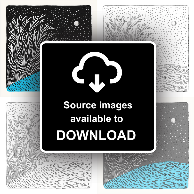 Fractal-inspired Linoprint-Style Art (538-1)