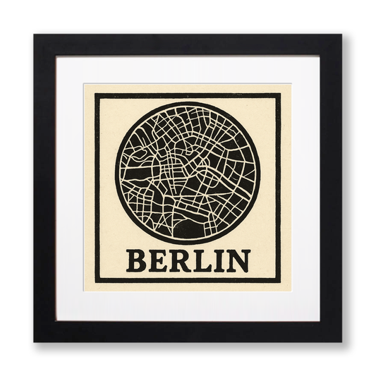 Maps Linoprint-Style Art (c19)