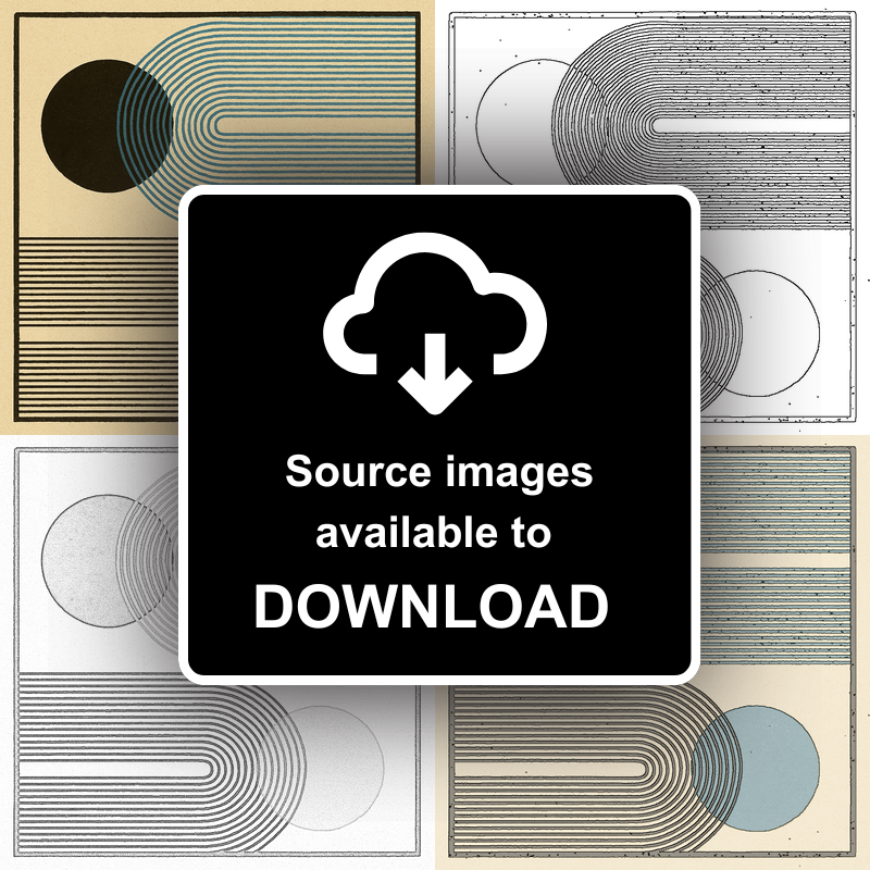 Bauhaus Design Linoprint-Style Art (c424)