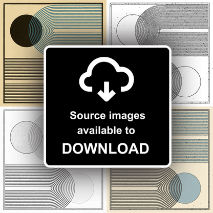 Bauhaus Design Linoprint-Style Art (c424)