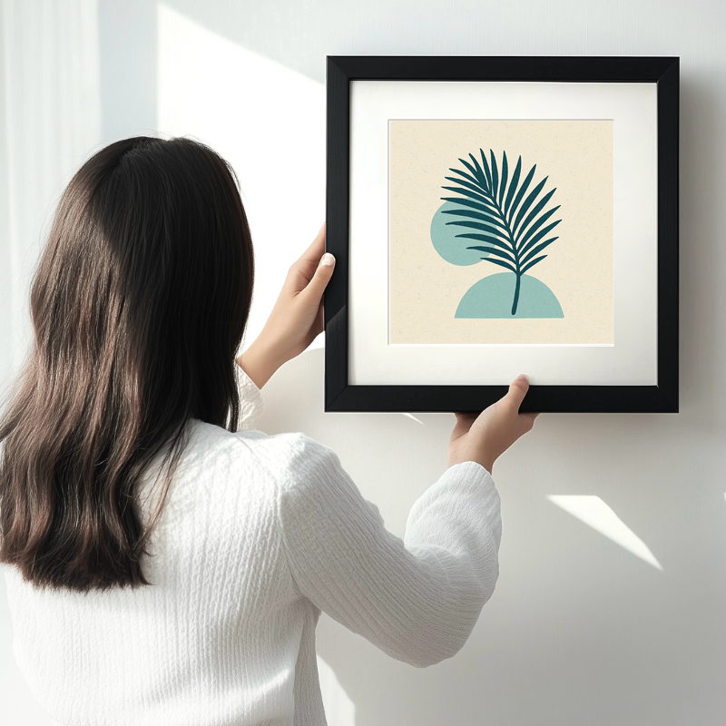 Flowers and Plants Linoprint-Style Art (c496)