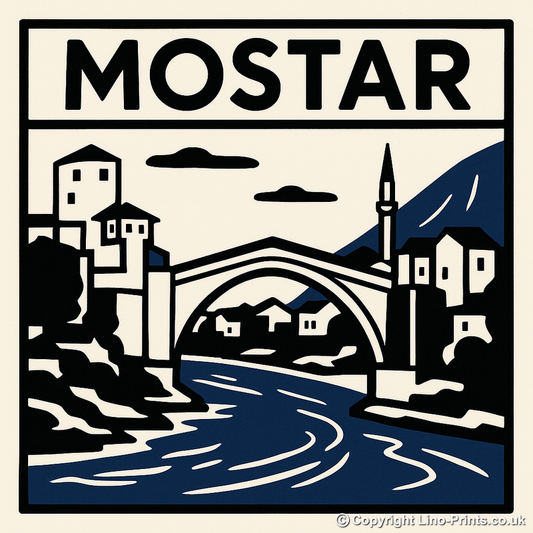 Cities Linoprint-Style Art (c140)